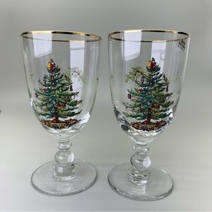 Spode Christmas Water Goblets